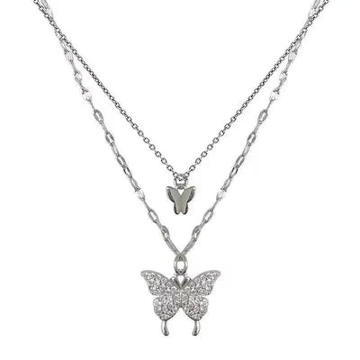 1 pc Alloy Gold Plated Double Layered Butterfly Design Pendant