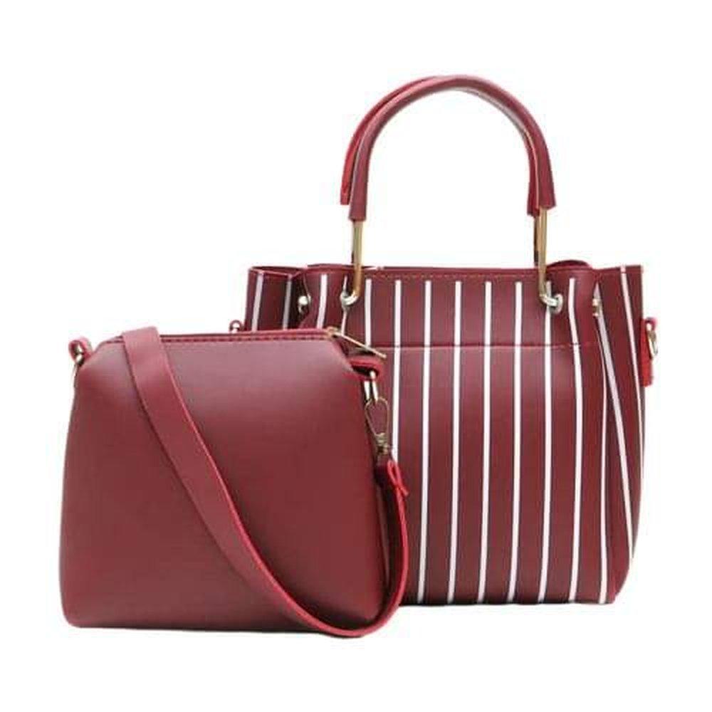 Leather printed 2 hand bag for womans