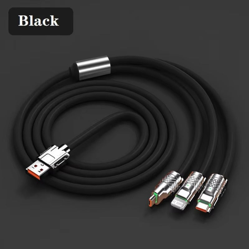 3 in 1 USB Cable 6A 120W USB Cable