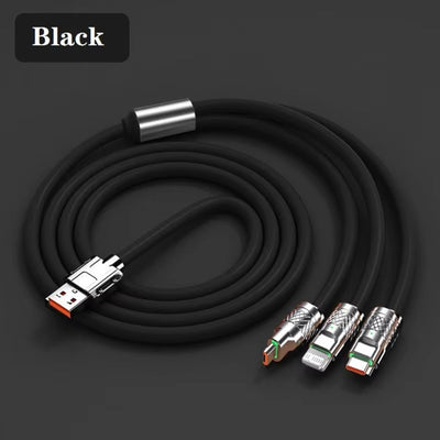 3 in 1 USB Cable 6A 120W USB Cable