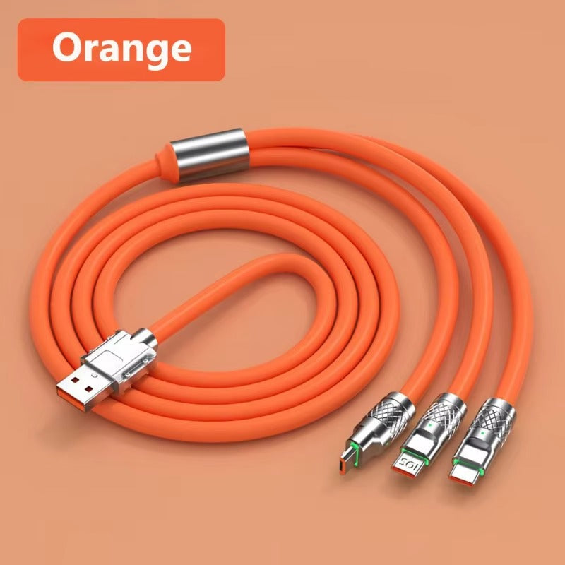 3 in 1 USB Cable 6A 120W USB Cable