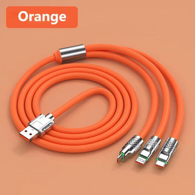 3 in 1 USB Cable 6A 120W USB Cable