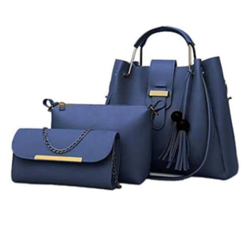 3 Pcs Women Leathers Plain Hand Bag Set