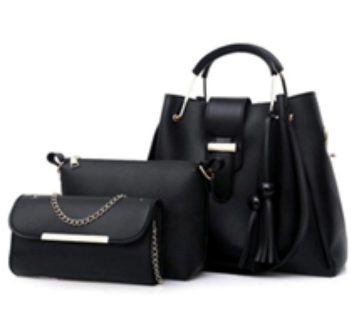 3 Pcs Women Leathers Plain Hand Bag Set