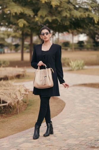 3 Pcs Women Leathers Plain Hand Bag Set