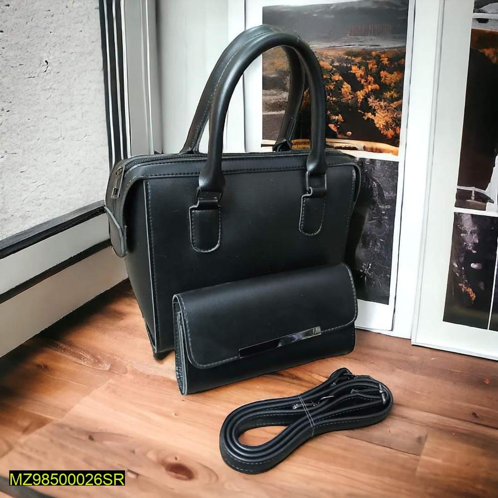 2 pcs womans pur lather plan shulder bag